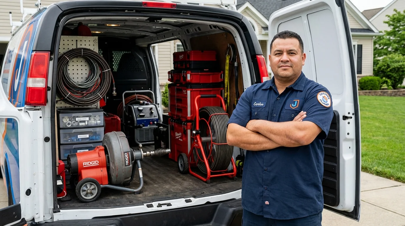 Professional drain cleaning equipment and Johns Plumbing LLC plumber in Cordell