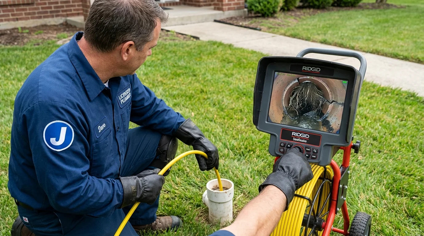 Sewer camera inspection being performed by Johns Plumbing LLC in Cordell